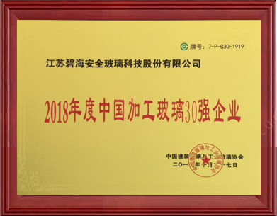 Top 30 Chinese Processed Glass Enterprises in 2018